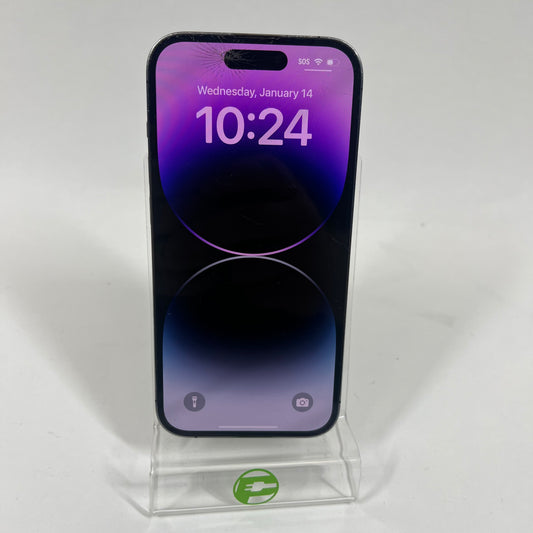 Broken Unlocked Apple iPhone 14 Pro 256GB 18.6.2 MQ1D3LL/A Cracked Screen