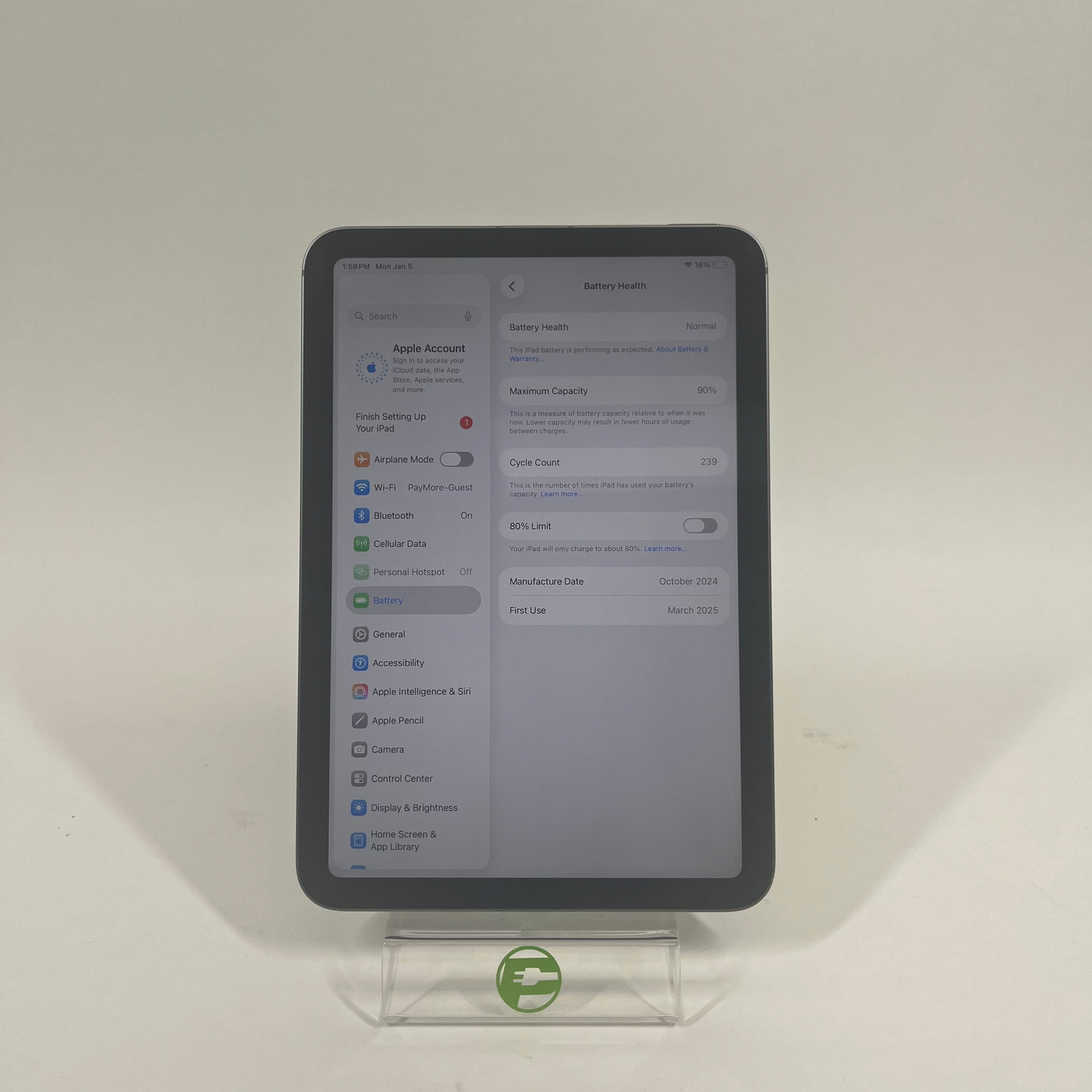 Unlocked Apple iPad mini (A17 Pro) 256GB Blue MXPT3LL/A